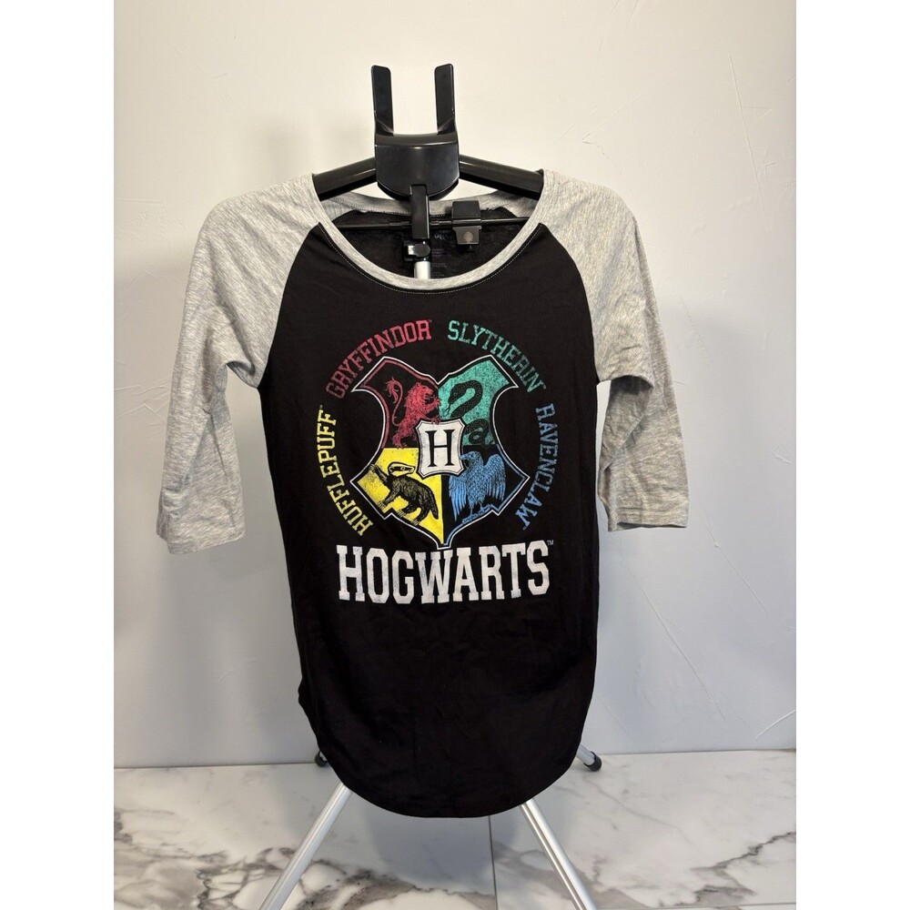 Harry Potter Hogwarts Four Houses Crests 3/4 Length Women's Shirt Size M